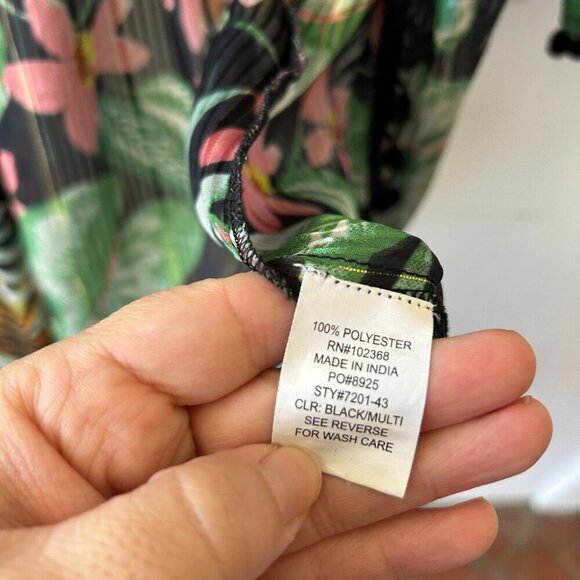 Club Z Collection Swim Coverup Womens Medium Black Floral Tie Front Maxi - Picture 5 of 8